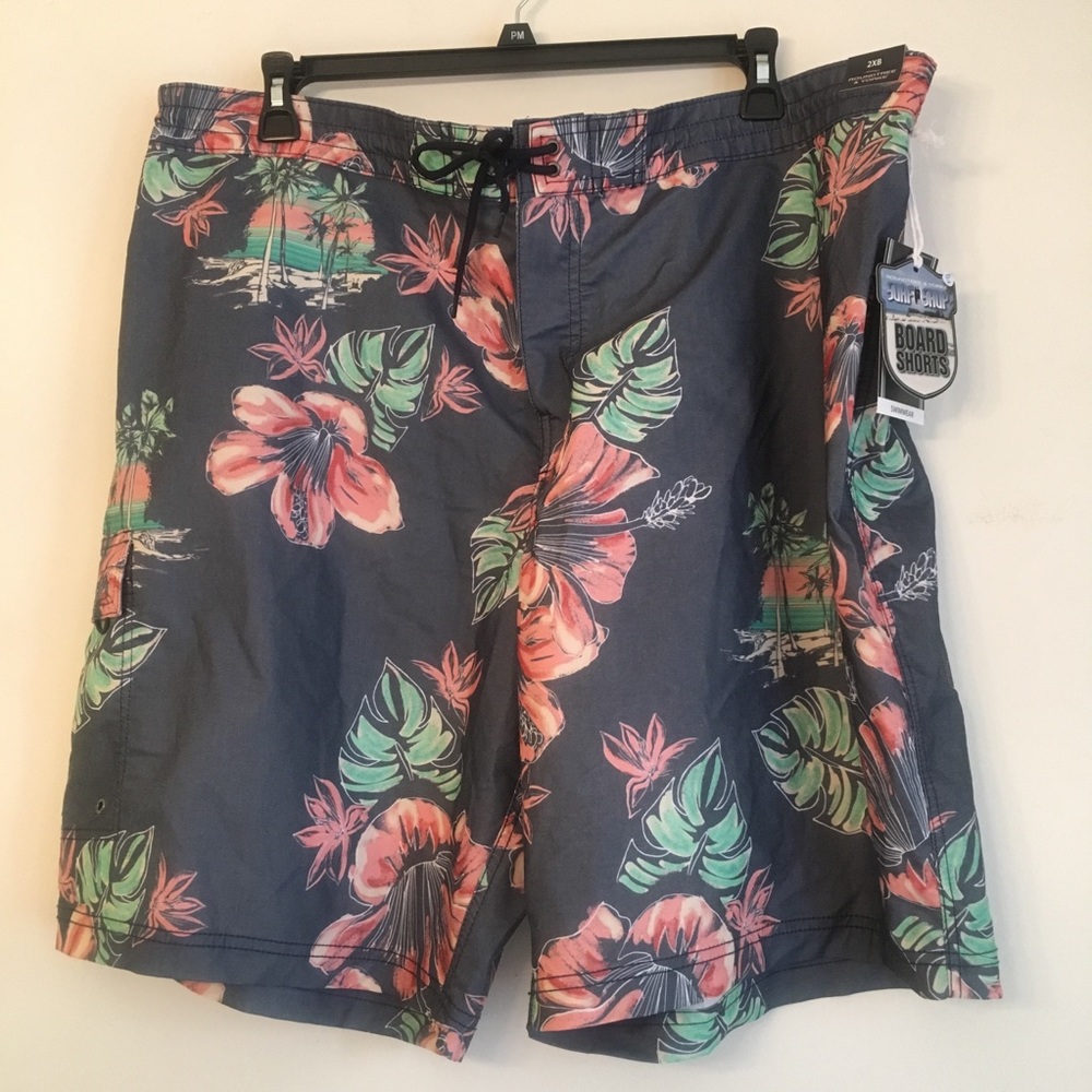 Big and Tall Tropical Swim Trunks -  2XB